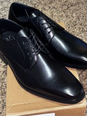 Ferro Aldo ALVIN Men's Plain Toe Derby Shoes Black Size 9 MFA-19696 Dress
